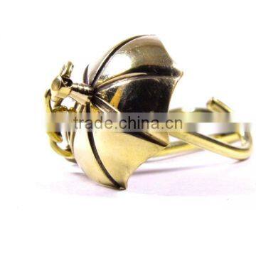 Nautical Solid Brass Decorative Umbrella Keychain Key Fob