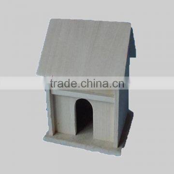 Eco-friendly Unfinished Small Wood Crafts Wooden Decorated Bird House photo-3