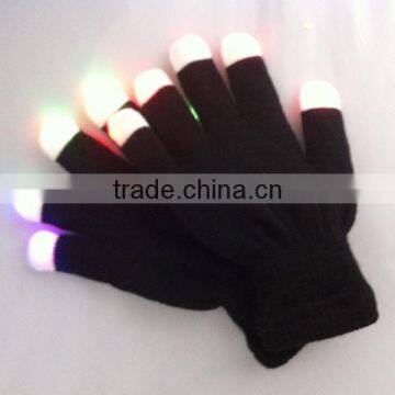 Wholesale LED Light Gloves, Black Acrylic Touch Screen Gloves, Custom Fashion Black Gloves photo-2