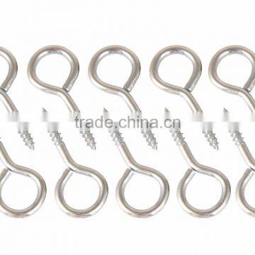 Silver Color Zinc Plated Metal Cup Hooks Eye Shape Screw Hooks Self-tapping Screws Hooks Ring photo-5