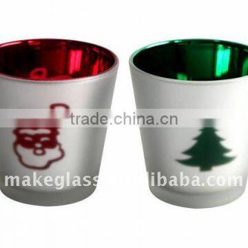 silver plating votive glass candle holder
