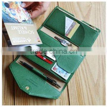 Multifunction Rfid blocking leather passport holder wallet/ PU travel document holder