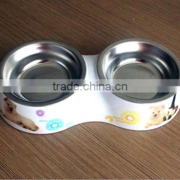 Stainless Steel Pet Bowl with double bowl