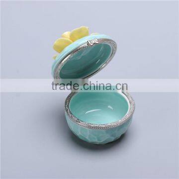 High Quality Flower Design Ceramic Jewelry Box photo-6