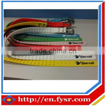 Colorfull silicone rubber belt with metal buckle