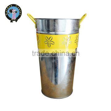 Flower Colored Zinc Metal Flower Pot