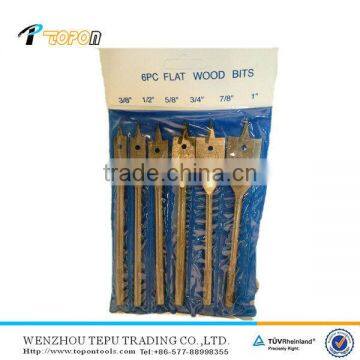 6 Pcs Flat Wood Bit Set Wood Bit Flat Wood Bits 3/8" 1/2" 5/8" 3/4" 7/8" 1"