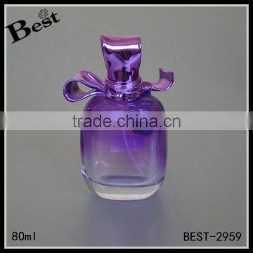 cosmetic packaging market 80ml gradual purple glass perfume bottle weight with aluminum pump sprayer and cap bulk buy from china