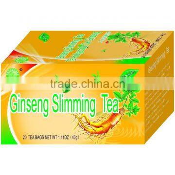 Chinese ginseng slimming tea 2g *20 bags /box green tea with ginseng slimming tea bags OEM to USA England canada Australia