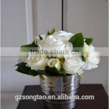 Home Mini Artificial Handle Rose Flower With Potted for Sale photo-4