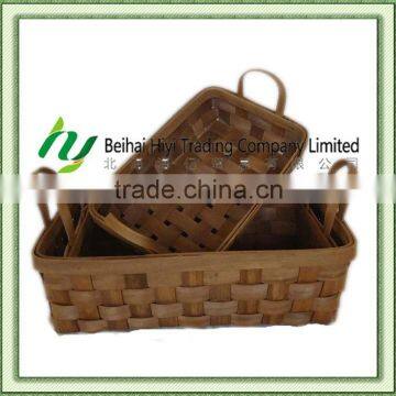 2014 Hot Sale Square Handmade Woven Wooden Basket