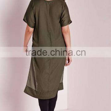 Tops for Women 2016 Plus Size Cap Sleeve Fancy Chiffon Tops HST3801 photo-2