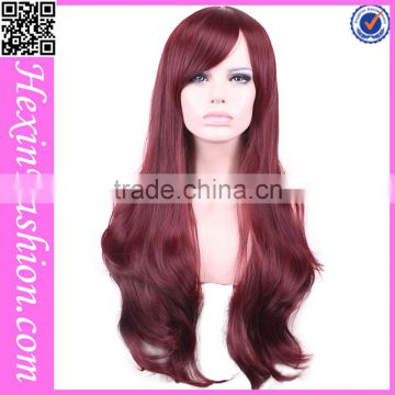 Long Wine Red Curly Wig Wholesale