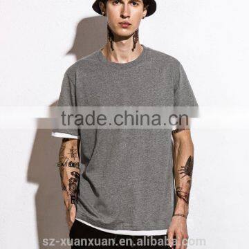 SZXX T374 Hot Manufacturer Cotton Deep Grey O-neck T-shirt Mens