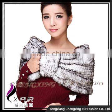 CX-B-130D High Quality Classic Design Rex Rabbit Fur Stoles and Shawls