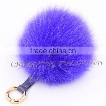 CX-A-63 New Promotional Fox Fur Ball Fur Pom Keychain With Fur Pompom photo-4