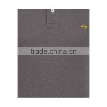 MGOO Fast Production Grey Plain Basic T Shirts Mens Solid Plain Polo Ribbed Neck photo-4