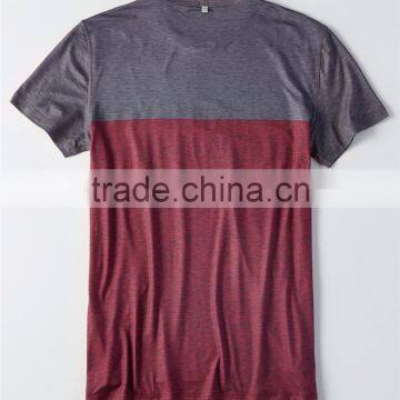 MGOO Hot Sale Color Block Dri-fit T-shirts Stretch Cotton Mens Short Sleeve Gym T Shirt photo-5