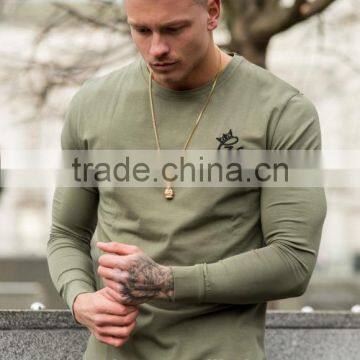 2017 Hot New Products Mens Long Sleeve Longline Curved Hem T Shirt Custom Elongated T Shirt Wholesale Fashion Streetwear photo-3