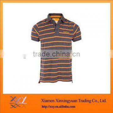 Dry Fit 100% Cotton Pique Striped Wholesale Polo Shirt