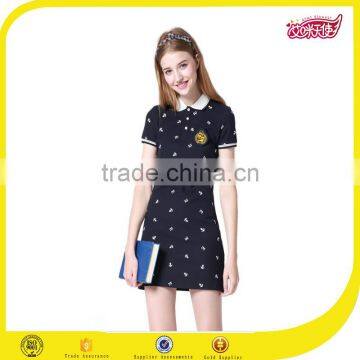 2016 wholesale Customized high school uniform designs different types of uniforms girl polo dress