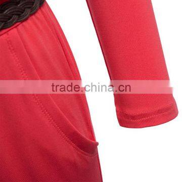 Vintage Vestidos Dresses Women Lady Full Sleeve Solid Maxi Dresses Long photo-4