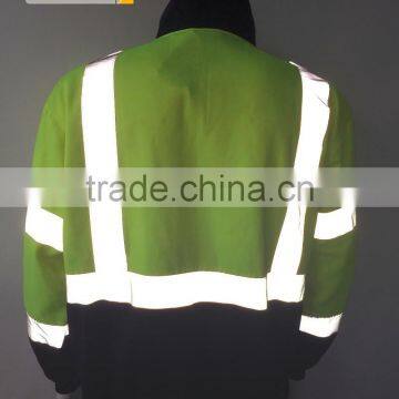 Contrast Safety Sweatshirt With Reflective Tape and Zipper photo-4