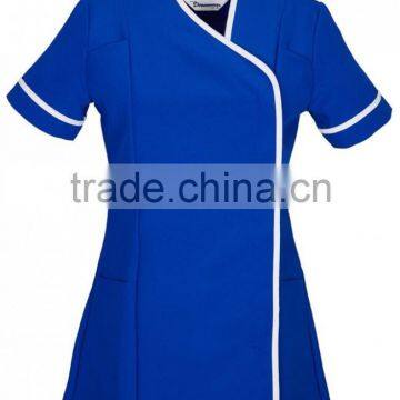 New Style 2017 Comfortable Cotton Hospital Healthcare Female Ladies Tunic Scrubs Top Fashionable Medical Nurse Uniform Designs photo-2