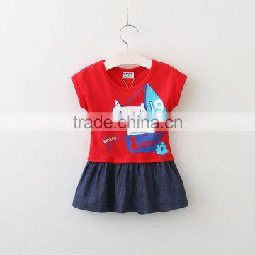 Wholesale Summer Cotton Printing Sleeveless Girls Baby Swing Top Set photo-5
