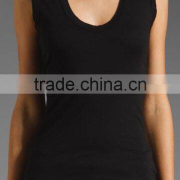 Scoop Neck Tank in Black photo-2