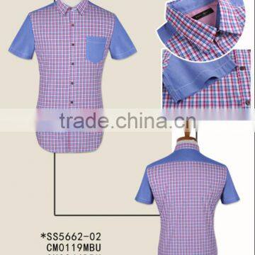 Fashion New Checked Short Sleeves Cotton Men Shirts photo-2