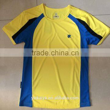 2015 OEM polyester/spandx fancy yellow me sport T-shirt