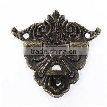 Iron Based Alloy Case Locks Antique Bronze Pattern Carved 47mm x45mm 20mm x6mm