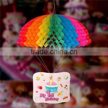 Paper Party Garland Decorations Umbrella Multicolor Pattern