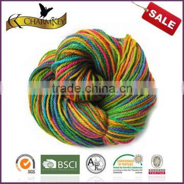 Top quality space dyed wool/nylon blend yarn for hand knitting sweater