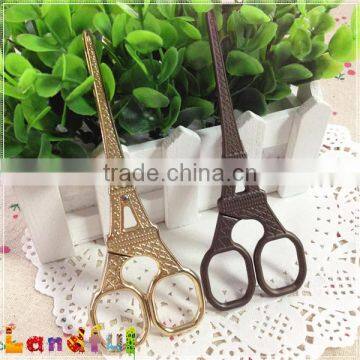 Vintage Zakka Handicraft Sewing Gold Craft Eiffel Tower Scissors