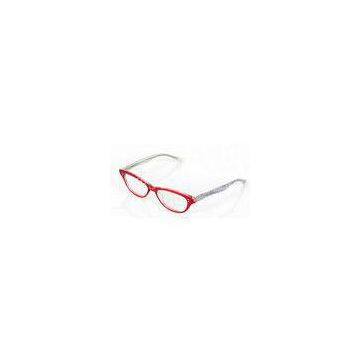 Color Cat Eye Cellulose Propionate Eyeglass Frames For Myopia Glasses , Red Zebra Print