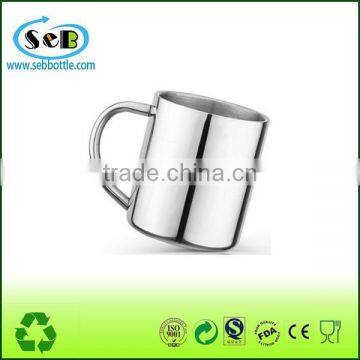 BSCI factory Portable Stainless Steel Coffee Tea Mug with Carabiner handle