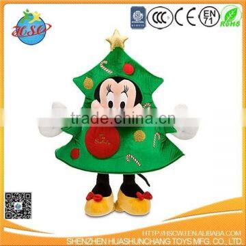 stuffed christmas tree toy with plush cartoon doll