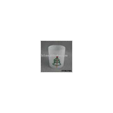 glass white candleholder