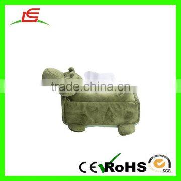 High quality green dinosaur plush tissue box cover for indoor