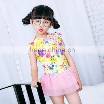 New Style short sleeves pretty girl Printing Swim Wear Clothes Baby Girls One Piece Swimsuit