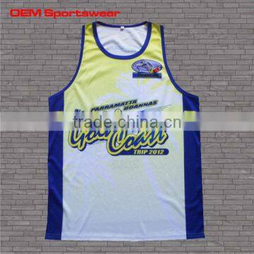 Custom printed men designer singlets for running