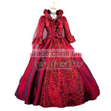 medieval gothic punk red dress in renaissance for female cosplay costume custom made