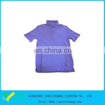 Hot Selling Solid Purple Color Raglan Sleeve Polyester Pipped Polo Shirts