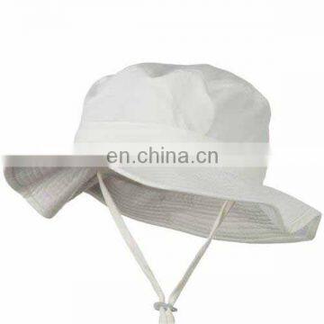 Blank Plain White Cotton Bucket Hat String