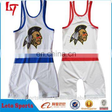 OEM sublimation wholesale mens white custom wrestling singlet