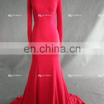 Custom Made Off Shoulder Long Sleeve Design Evening Dress With Long Sleeve photo-2