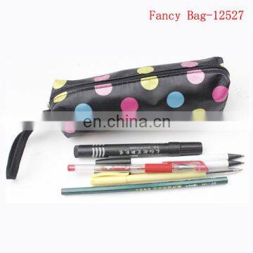 Beautiful satin dot pattern stationary pencil case directly factory made