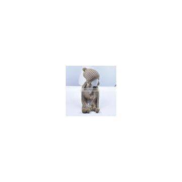New Design Acrylic Knitted Hat Scarf Attached photo-6
